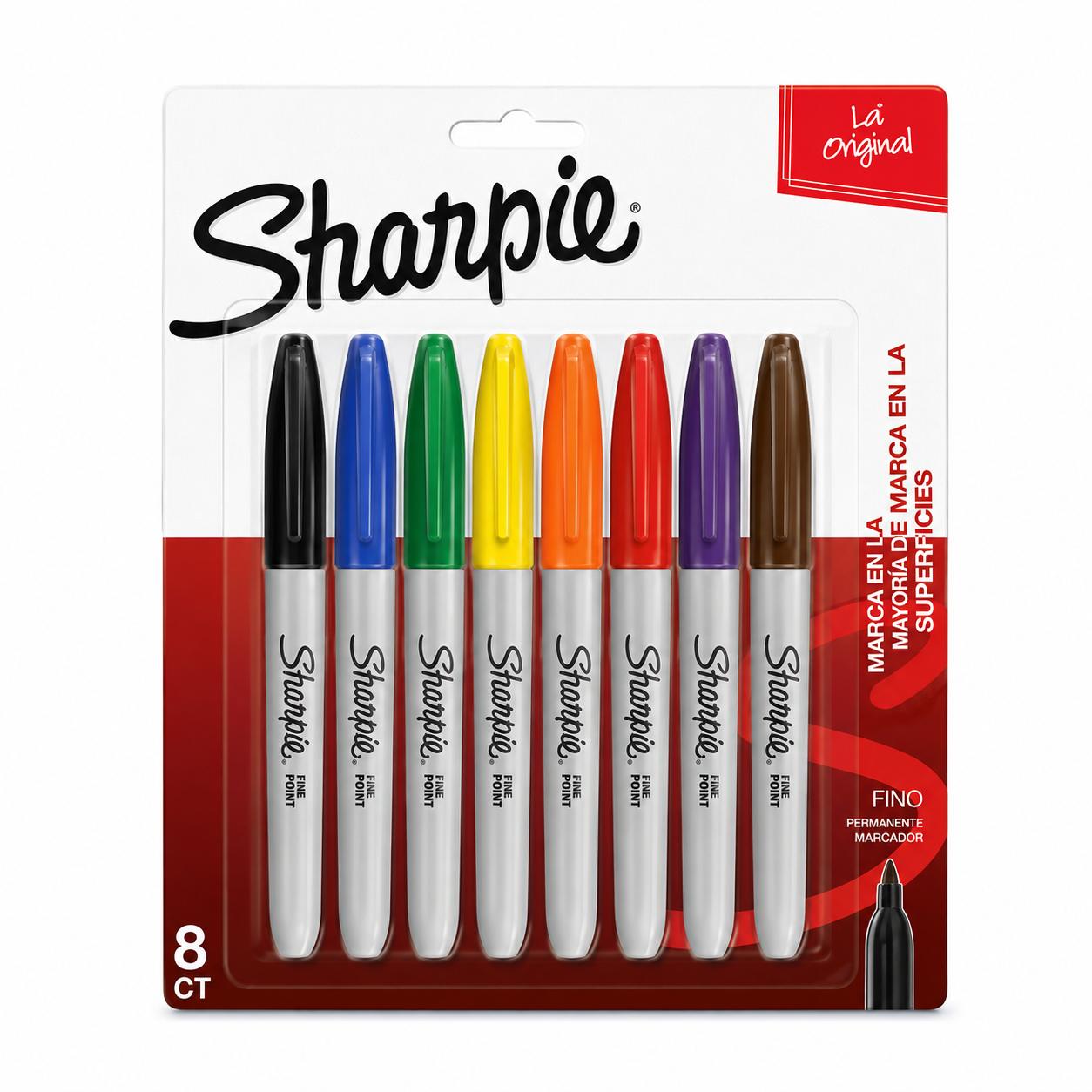 Sharpie Marcador Fino Colores Básicos Multicolor (Set x 8 Und)